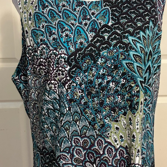 Connected apparel blue and green sleeveless dress, size 16 - Picture 2 of 4